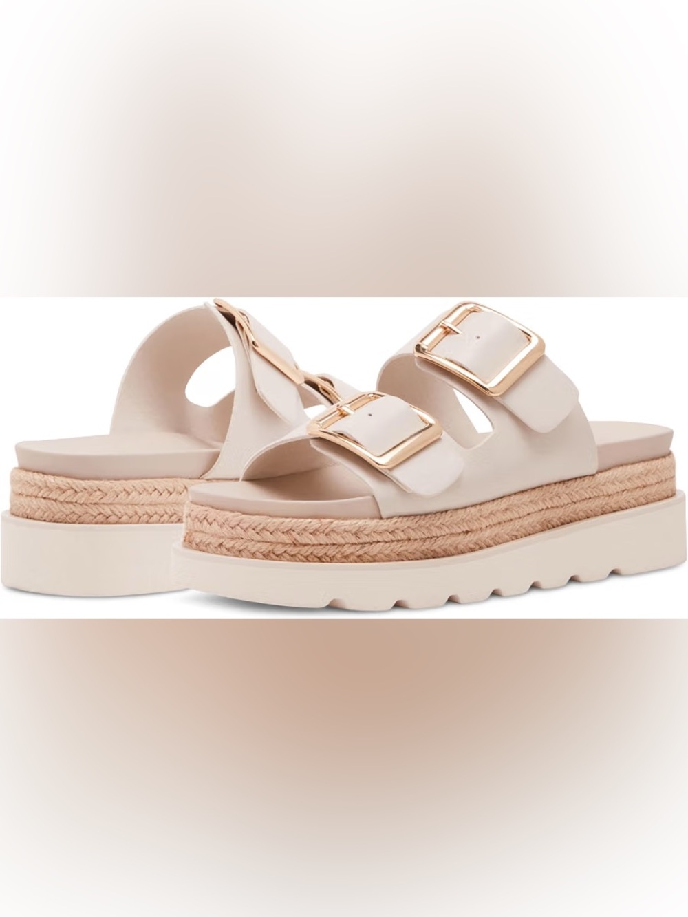 ♥️♥️Madden Girl Women’s Mythiccal Banded Platform Espadrille Sandal - Bone Paris